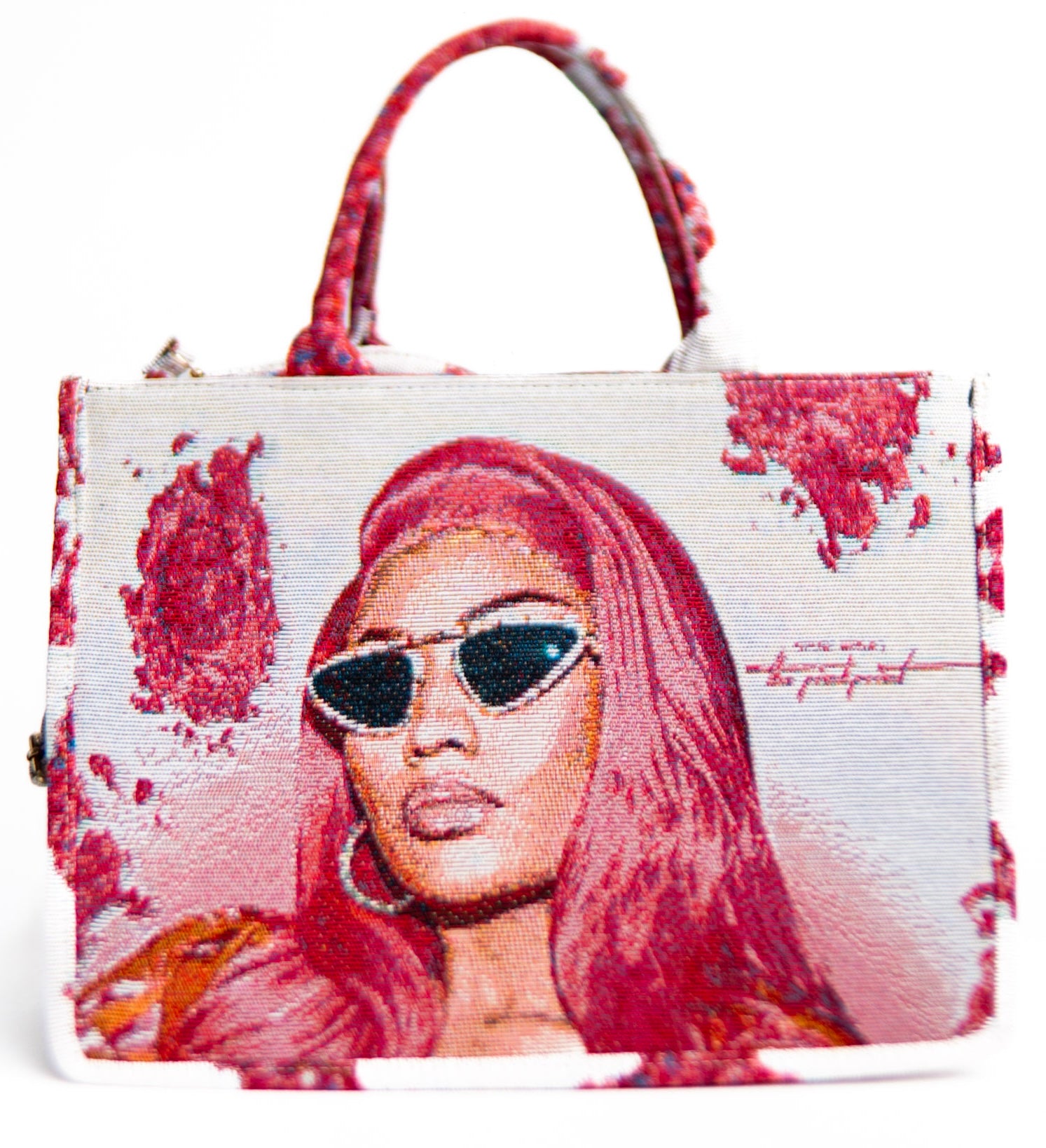 Pink Print Tote Bag
