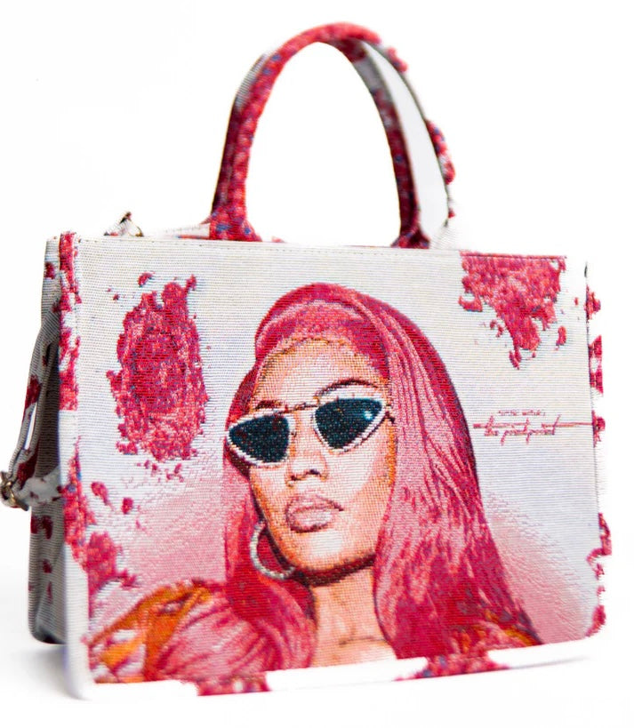 Pink Print Tote Bag